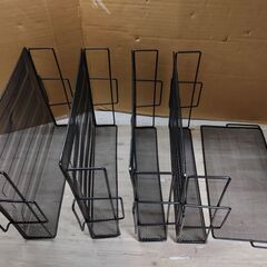 XiaomeiHan　 4段ラック　幅24.5x33.5　高さ6㎝×4段　ファイルシェルフ アイアン多層フォルダー収納ボックスOfficeデスクトップ文房具データ収納ラックファイルデータラック事務用品学生ブックシェフ 書類トレー・レターケースの画像
