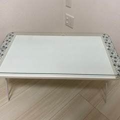折り畳み ローテーブル ガラス天板の画像