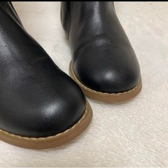 極美品✨　日本製　レザー　ロングブーツ　サイドジッパー　22cmの画像