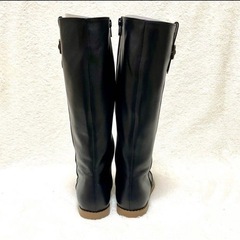 極美品✨　日本製　レザー　ロングブーツ　サイドジッパー　22cmの画像