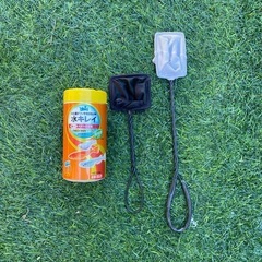 メダカ餌と掬う網