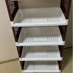 ②ラック キャスター付き キッチンワゴン分解できます キッチンラック キッチン 整理棚 本棚 隙間収納の画像