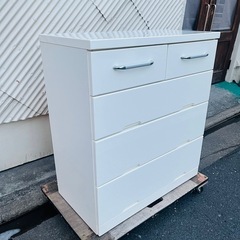 《売約済》【武蔵小山店】【～4/14限定SALE！店内全品20%お値引き！】  チェスト　箪笥　タンス　衣類収納　引き出し　マルミツ　丸光　検　ニトリ　NITORI エナメル　drawer chest furniture の画像