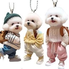 ビションフリーゼ/大きめアクリルキーホルダー4点（新品）の画像