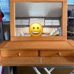 鏡付きドレッサー　棚