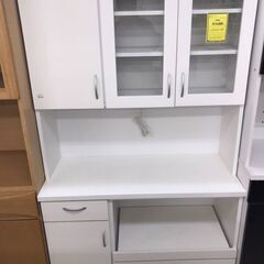 【A483】食器棚 ホワイト 幅105.5cm×奥行45cm×高...