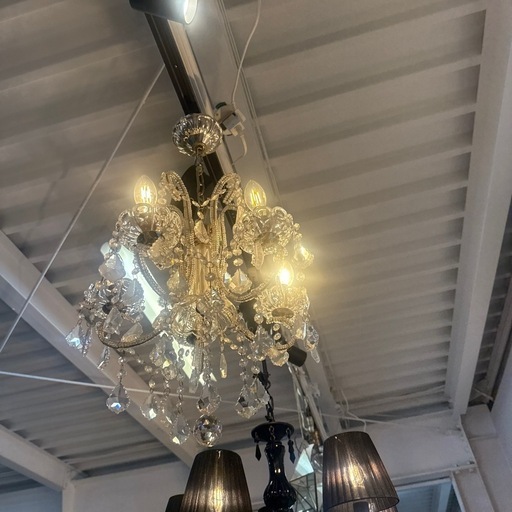 LED付・簡単取付】8灯パステルパープルシャンデリア シャンデリア 取付