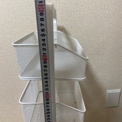 ⑥収納ラック　キャスター付　　ホワイト　3段ラックの画像