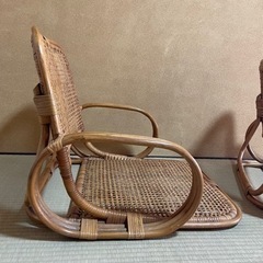 ラタン製　座椅子　昭和レトロ　2個セットの画像