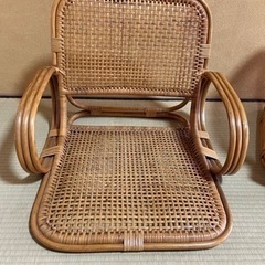 ラタン製　座椅子　昭和レトロ　2個セットの画像