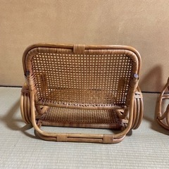 ラタン製　座椅子　昭和レトロ　2個セットの画像