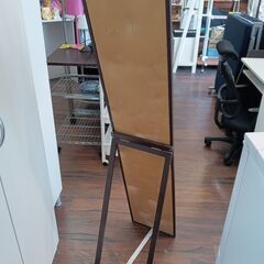 スタンドミラー　ブラウン　スリム　鏡　姿見　サイズ（約）幅30×奥3×高150　　■近隣配送無料 買取GO‼　栄和店の画像