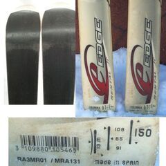 150cm カービングスキー 2点セット　板 ロシニョール　e EDGE ジュニア ホワイト 白系　ビンディング チロリア SR7 約270～350mm（アウトソール値） 特価！ スキー ROSSIGNOL　☆ PayPay(ペイペイ)決済可能 ☆ 札幌市 豊平区 平岸 平岸店の画像