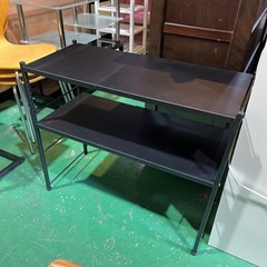 【長さ調節可能】棚　収納棚　　スチール棚　ブラック　黒