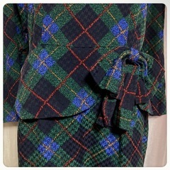 ꒰Jujin Plaxa COUTURE꒱マルチチェック柄ワンピース 絹100%の画像