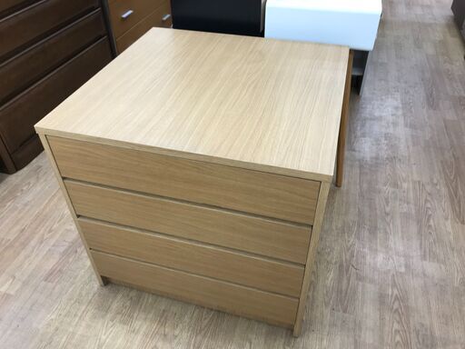 ★ジモティ割あり★  タンス ナチュラル H71×W74×D72 クリーニング済み KJ8418