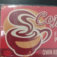 新品未使用‼️コーヒー☕①ブリキ看板20cm×30cmの画像