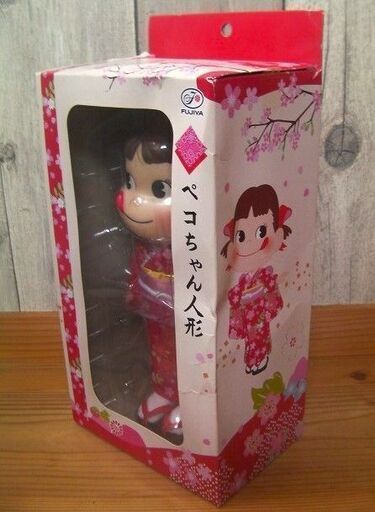 古い！お出かけペコちゃん 可愛いですよ～♪ 不二家FUJIYAペコちゃん人形春のお出かけ着物