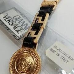 【美品/希少】VERSACE　♦ヴェルサーチ ♦キーリング♦ キーホルダー♦メドゥーサ♦ゴールド♦ブラックレザー♦未使用に近い　の画像