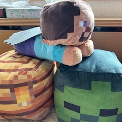 (お話中)マインクラフト　ブロックぬいぐるみ