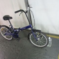 E99　★8500円★　折りたたみ中古自転車　ブルー　ライト付き【20インチ 】 の画像