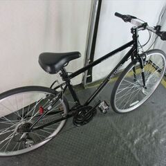 E102★　17800円★整備済み スポーツ中古自転車 ほぼ新品　ブラック　３×6段　42ｃｍ【クロスバイク】の画像