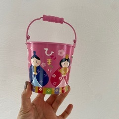 ひな祭り　バケツ缶　お菓子入れ　プレゼントに