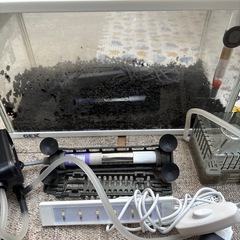 格安セット　GEX水槽　ヒーター、LEDライト、ポンプ、濾過器、水温計などの画像