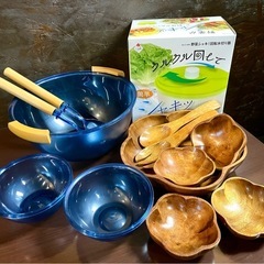 ★サラダ3点セット　★サラダスピナー　★木製サラダボールセット　...