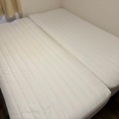 高松市/無印脚付マットレススモールシングル2台　ポケットコイル　...