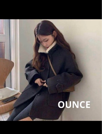 コート　ounce 韓国　チャコール　ボア