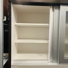 《売約済》【武蔵小山店】【～4/14限定SALE！店内全品20%お値引き！】　 食器棚　レンジボード　キッチン収納　レンジラック　サイドボード　白家具　レンジ台　キッチン　棚　スムースクローサー　ゆっくり　閉まる　検　ニトリ　nitori 中村敬木工　キッチンカウンター　の画像