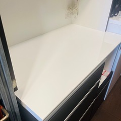《売約済》【武蔵小山店】【～4/14限定SALE！店内全品20%お値引き！】　 食器棚　レンジボード　キッチン収納　レンジラック　サイドボード　白家具　レンジ台　キッチン　棚　スムースクローサー　ゆっくり　閉まる　検　ニトリ　nitori 中村敬木工　キッチンカウンター　の画像