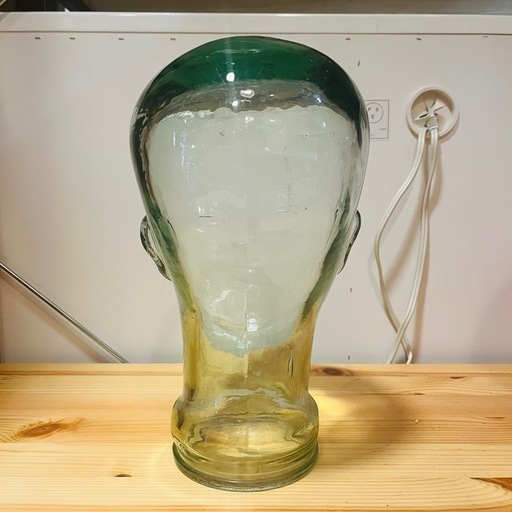 《売約済》【武蔵小山店】 ガラス　オブジェ　インテリア　マネキン　ヘッド　置物　置き物　飾り　おしゃれ　ビンテージ　アンティーク　検）　スペイン　店舗　什器　glasses interior head  vintage antique  glass shop ショップ　  【クリア・レッド同時入荷！】