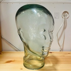 《売約済》【武蔵小山店】 ガラス　オブジェ　インテリア　マネキン　ヘッド　置物　置き物　飾り　おしゃれ　ビンテージ　アンティーク　検）　スペイン　店舗　什器　glasses interior head  vintage antique  glass shop ショップ　  【クリア・レッド同時入荷！】の画像