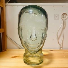 《売約済》【武蔵小山店】 ガラス　オブジェ　インテリア　マネキン　ヘッド　置物　置き物　飾り　おしゃれ　ビンテージ　アンティーク　検）　スペイン　店舗　什器　glasses interior head  vintage antique  glass shop ショップ　  【クリア・レッド同時入荷！】の画像