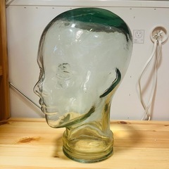 《売約済》【武蔵小山店】 ガラス　オブジェ　インテリア　マネキン　ヘッド　置物　置き物　飾り　おしゃれ　ビンテージ　アンティーク　検）　スペイン　店舗　什器　glasses interior head  vintage antique  glass shop ショップ　  【クリア・レッド同時入荷！】の画像