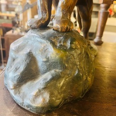 【武蔵小山店】  オブジェ　ライオン　ブロンズ　銅像　像　台付　検）　lion blass interior vintage  antique の画像
