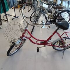 ★ジモティ割あり★  自転車 およそ２４インチ レッド クリーニ...