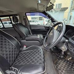 車検長期 人気の１型最終期 ハイエース スーパーＧＬ オートマ ４ＷＤ 両側スライドドア Bluetoothナビ シートカバー 本州仕入れ錆少ないの画像