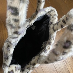 ファー ヒョウ柄 トートバッグの画像