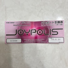 ジョイポリス　一日フリーパス　一枚
