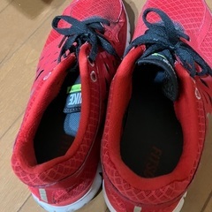 ナイキスニーカー赤25センチの画像