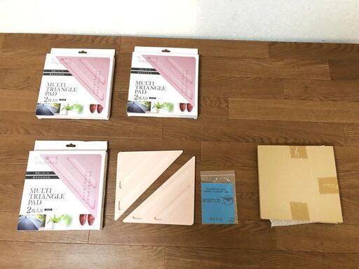【新品】多機能マット珪藻土HZ-KSMTP001ピンク　トライアングルパット2枚入り3個セット玄関マット・傘立て・植木置き　天然素材水分吸収