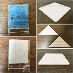 【新品】多機能マット珪藻土HZ-KSMTP001ピンク　トライアングルパット2枚入り3個セット玄関マット・傘立て・植木置き　天然素材水分吸収の画像