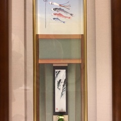 五月人形　端午の節句　兜飾りガラスの画像