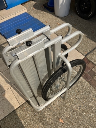 アルミ製折りたたみリヤカー シルバー