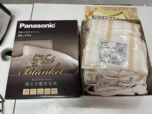Panasonic 2020年製 ホットブランケット DB-U12T-C ベージュ シングルサイズ 洗える 電気しき毛布 140cm×80cm 中古美品 ③