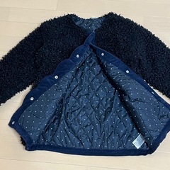 アプレレクール　ボア素材カジュアルジャケット 黒　子ども　キッズ　140の画像