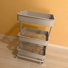 スチールワゴントロリ3コンパクト グレーの画像